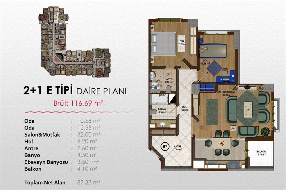 Kulvar Residence Projesi Kat Planları