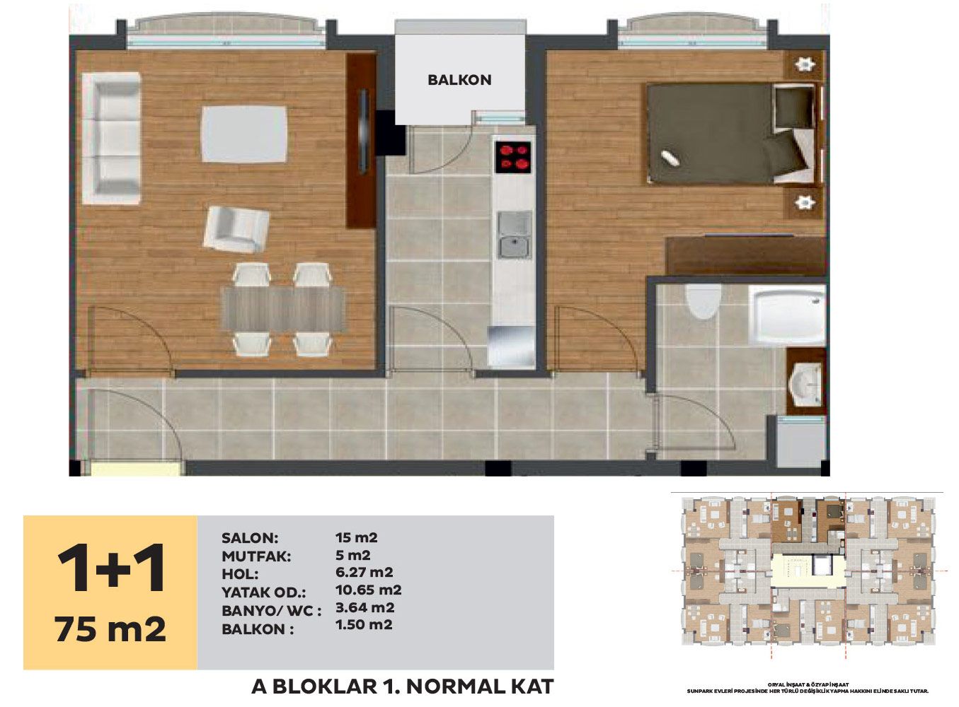 sunpark evleri kat planı