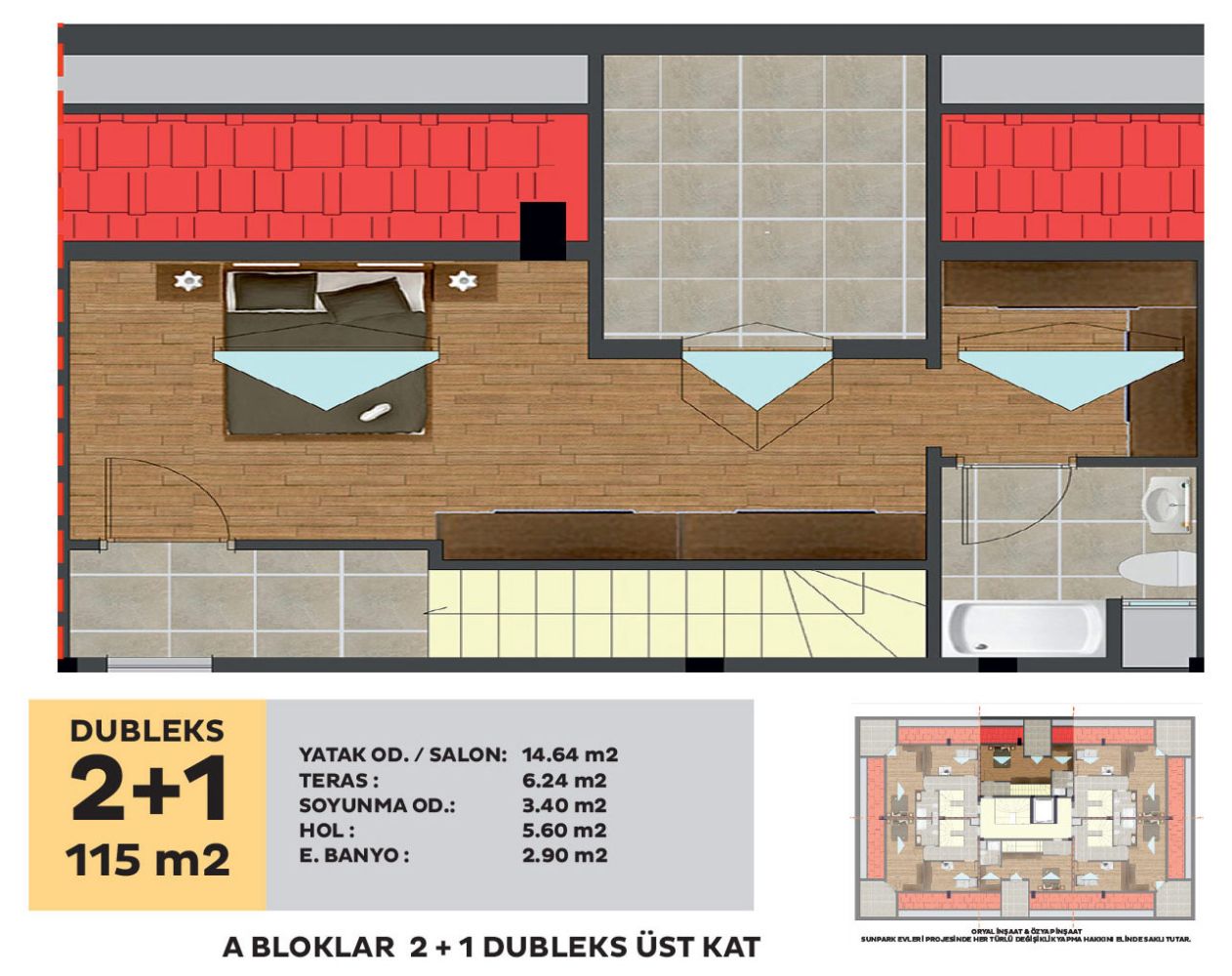 sunpark evleri kat planı