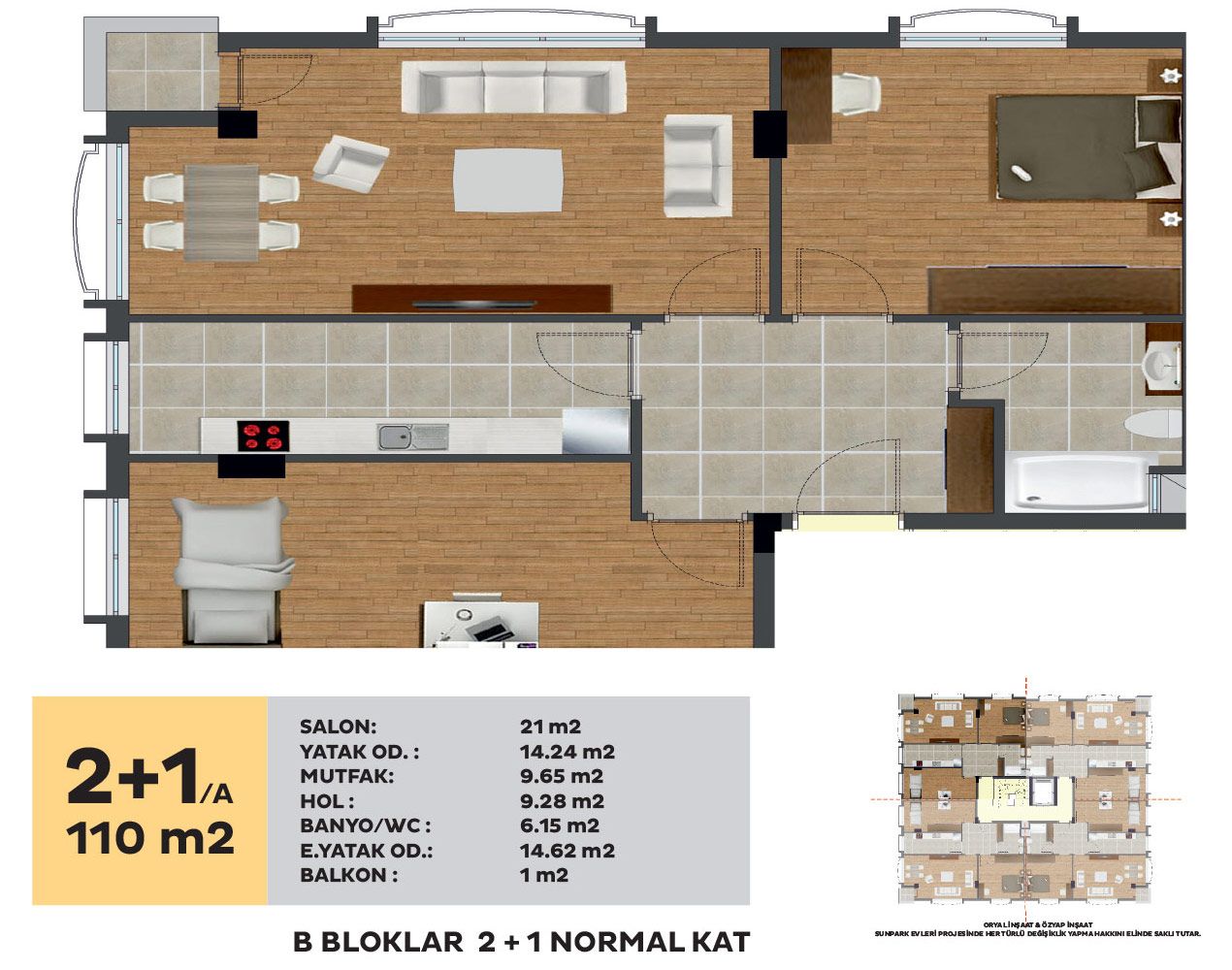 sunpark evleri kat planı