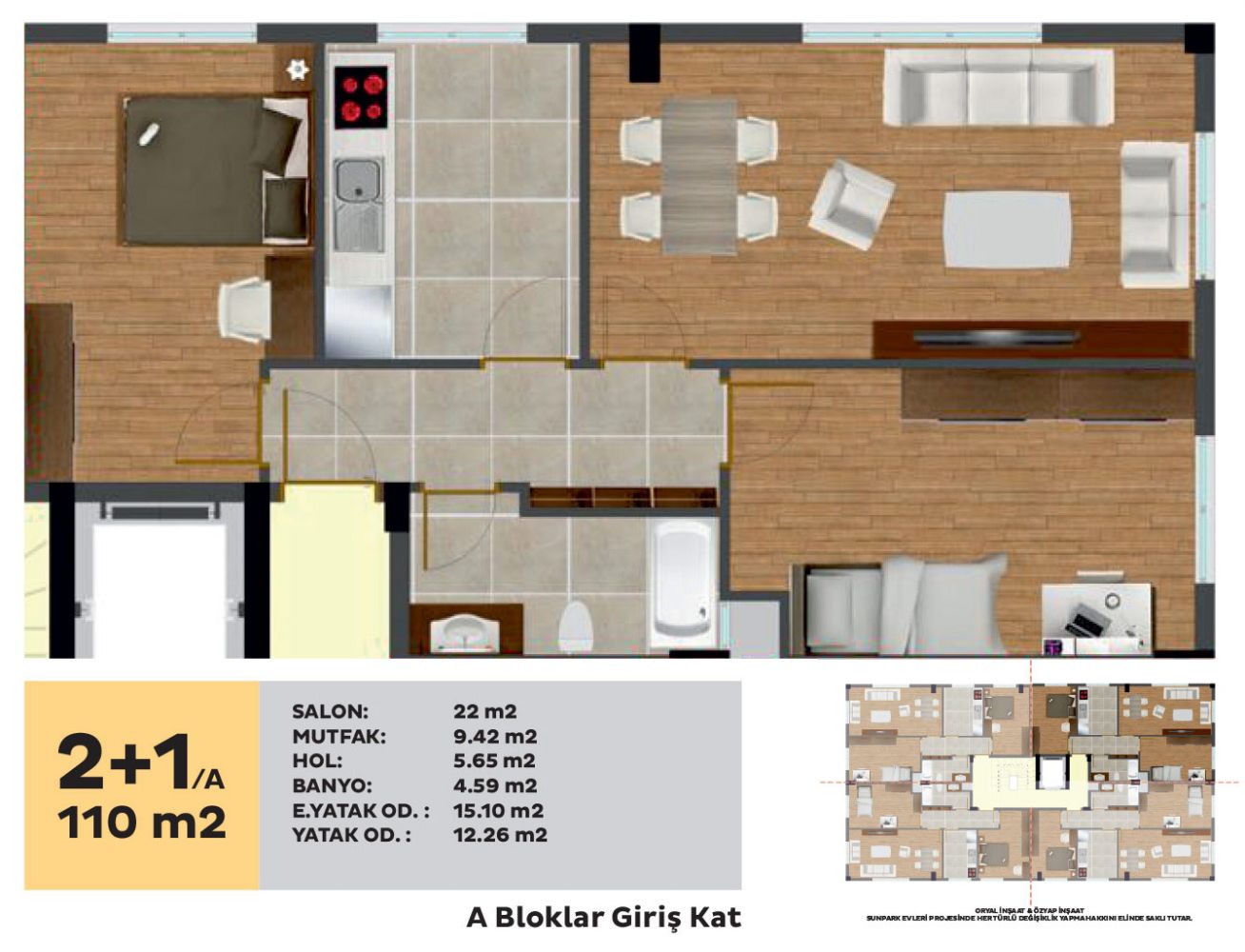 sunpark evleri kat planı