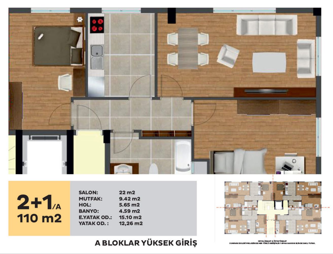 sunpark evleri kat planı