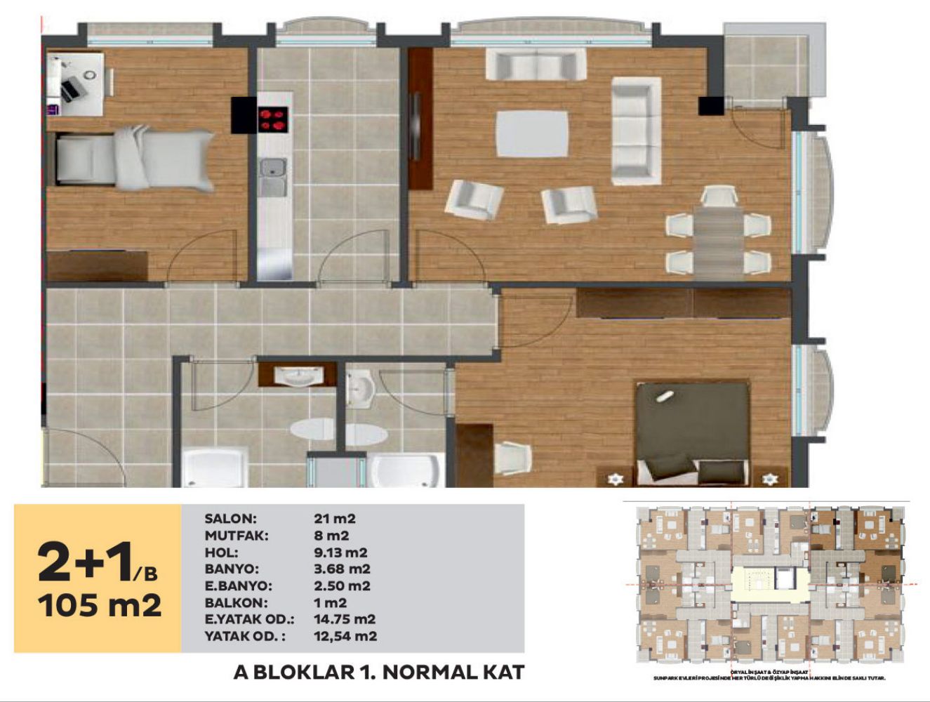 sunpark evleri kat planı