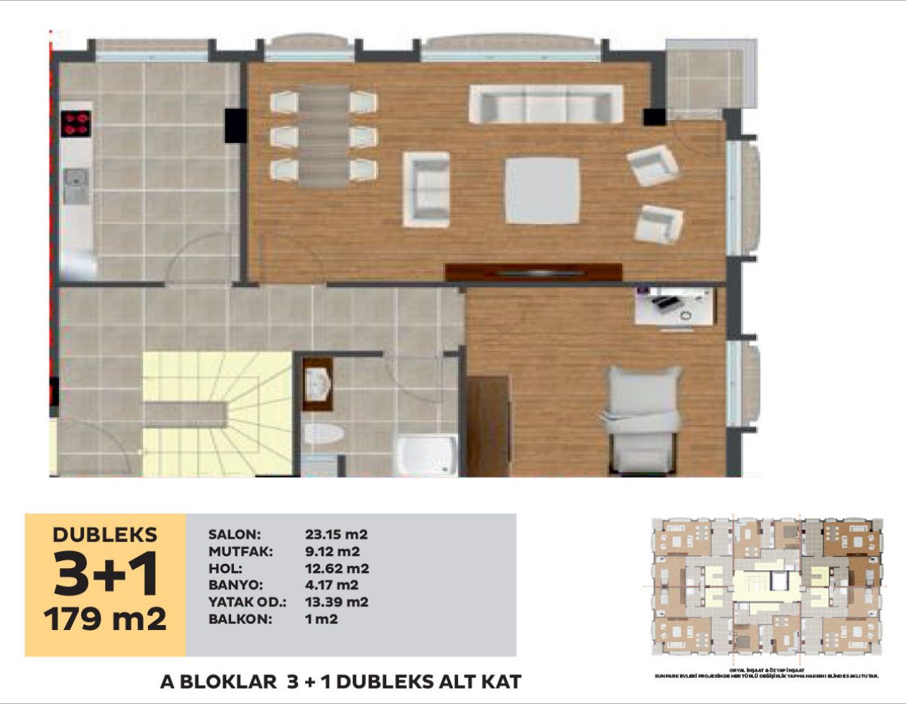 sunpark evleri kat planı