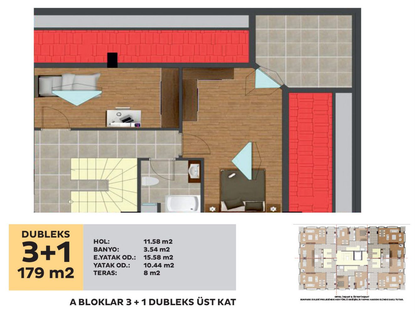 sunpark evleri kat planı